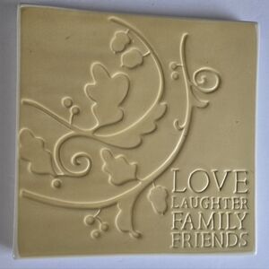 Hallmark Love Laughter Family Friends Ceramic Tile Trivet